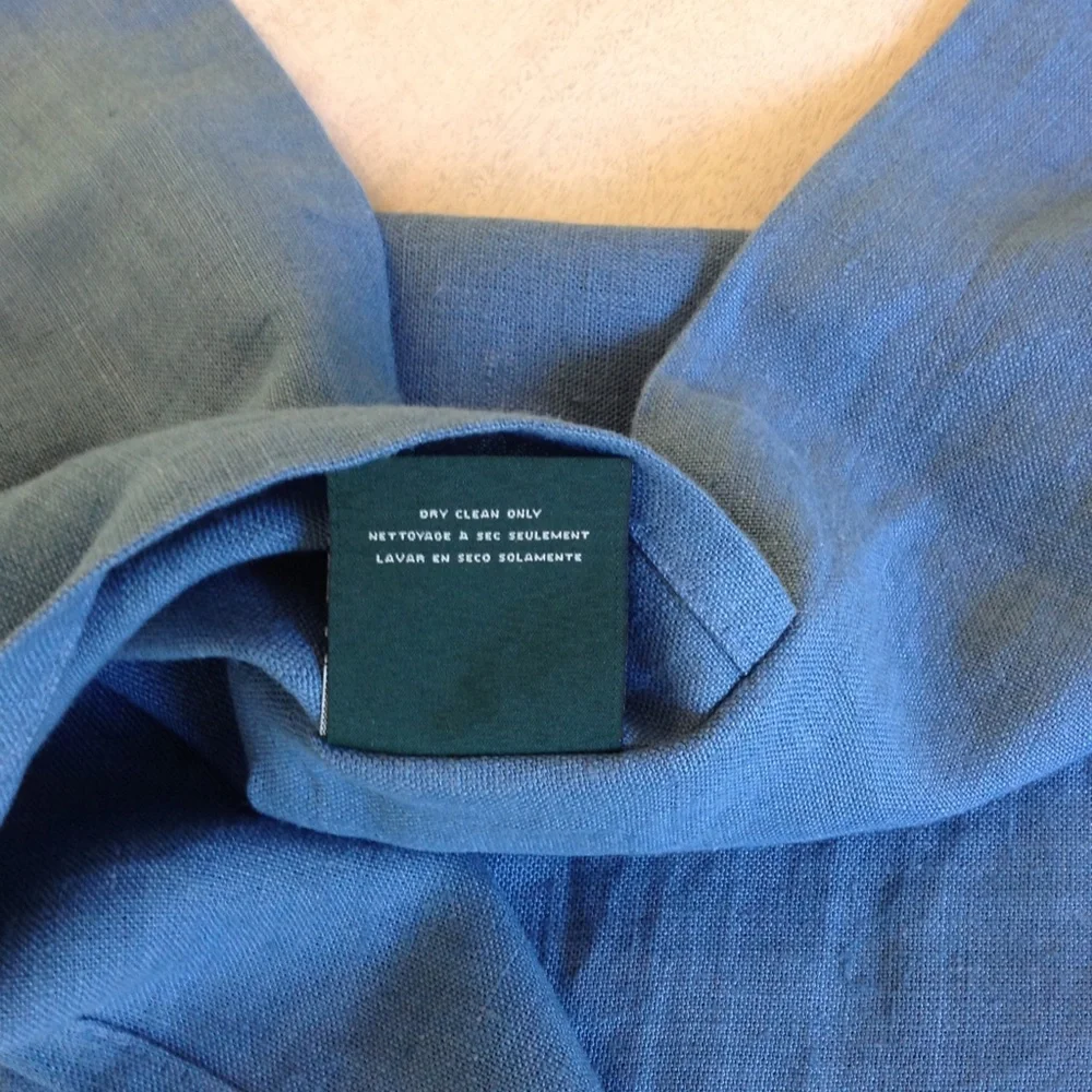 Ralph Lauren Pair of Blue Linen Pillow Shams
